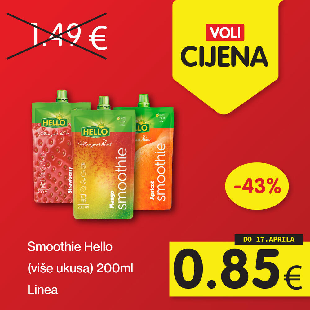 <p>Širok izbor proizvoda po najpovoljnijim cijenama na tržištu u svim Voli i Naš diskont marketima.</p>