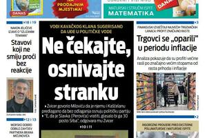 Naslovna strana "Vijesti" za 12. april 2024.