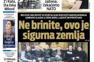 Naslovna strana "Vijesti" za 16. april 2024.