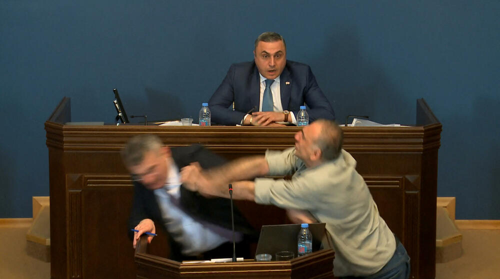 Georgia parliament fights