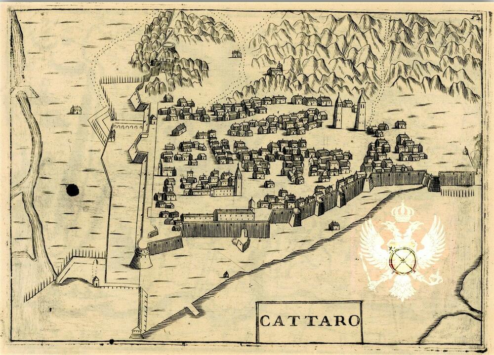 one of the old maps of ancient kotor settlement