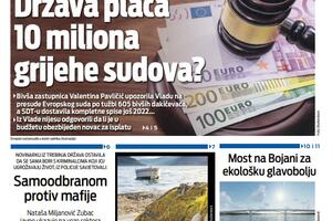 Naslovna strana "Vijesti" za 21. april 2024.