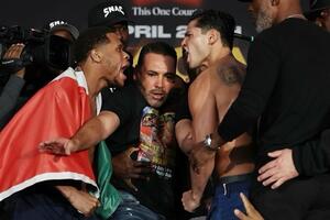 Haney fell three times from the blows of his doped rival, Garcia...