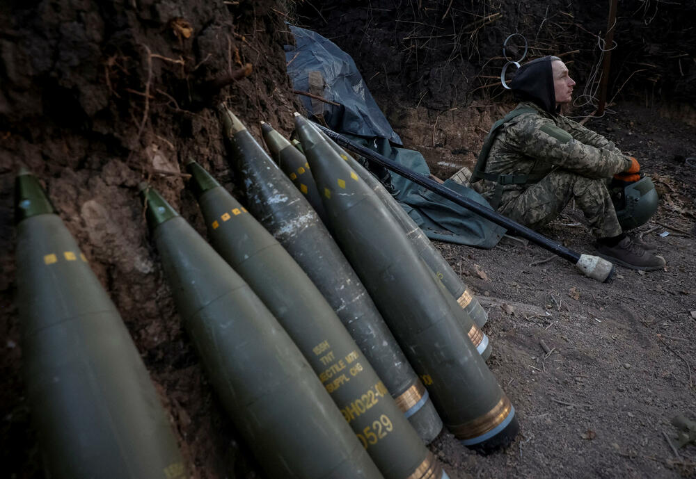 A member of the army of Ukraine in the Donetsk region