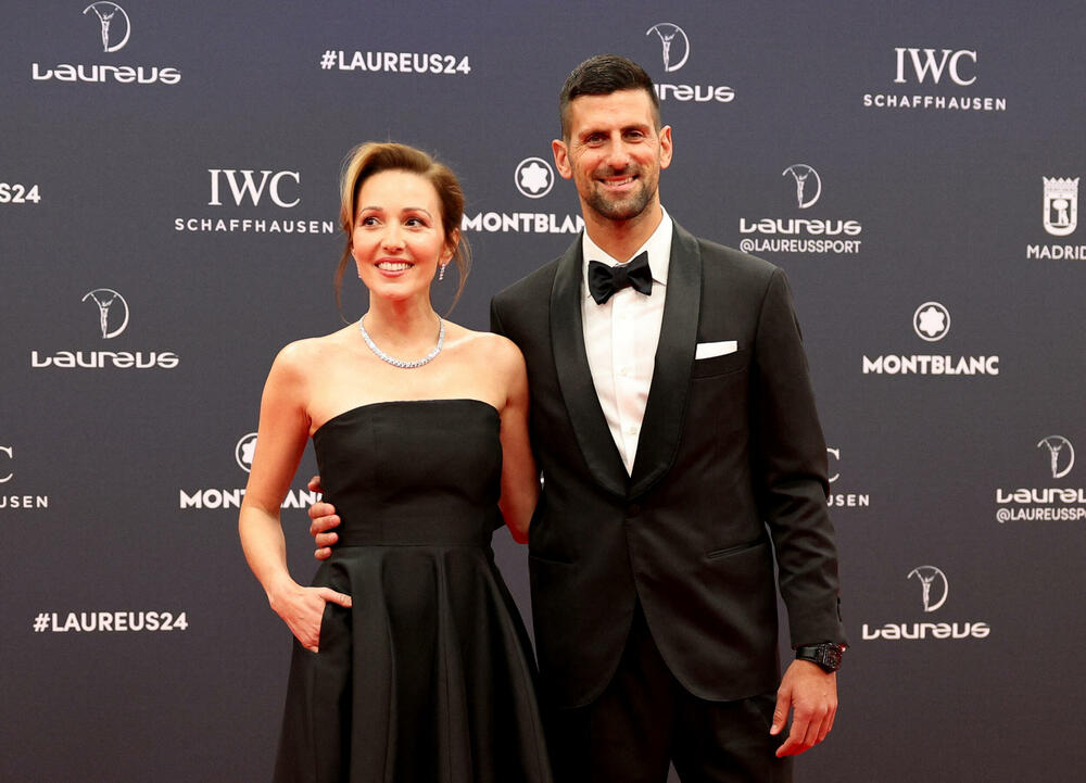 Djokovic with his wife Jelena in Madrid