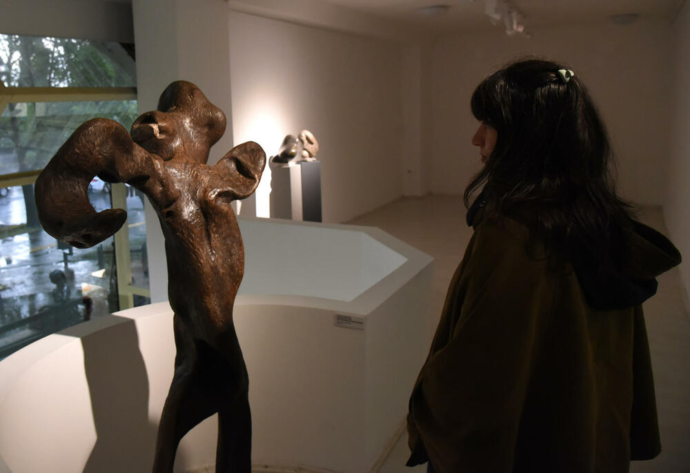 <p>Izložba &ldquo;In the beginning there was stone&rdquo; čuvenog vajara, otvorena je u Podgorici, u Galeriji MSUCG. Mijuškovićeva životna saputnica Olja, &ldquo;Vijestima&rdquo; je kazala da se nada da je to tek početak njegovog vraćanja na crnogorsku scenu, ali i da žali što mu u Nikšiću nema ni traga</p>