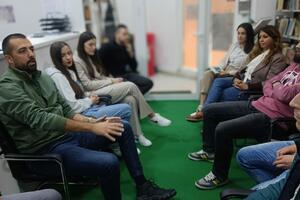 Writer Nikola Nikolić's meeting with the Readers' Club in Narodna...