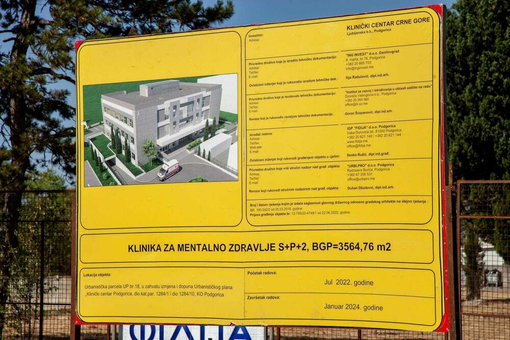 Radovi na Klinici za mentalno zdravlje počeli u julu 2022., Foto: Vlada