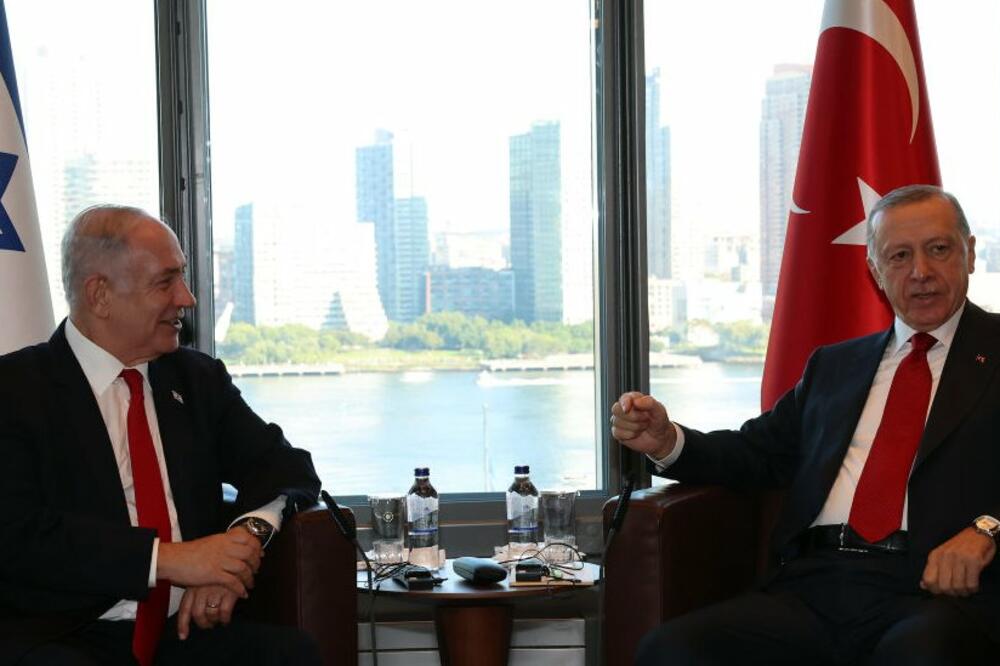 Turski predsjednik Redžep Tajip Erdogan i izraelski premijer Benjamin Netanjahu sreli su se u septembru 2023, nekoliko nedjelja prije izbijanja rata u Gazi, Foto: Getty Images