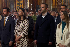 Milatović and Spajić attended the Easter liturgy in the temple in...