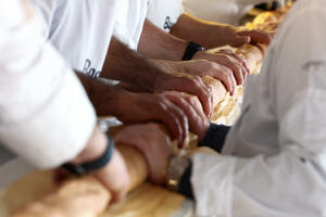 Baked the longest baguette in the world - 140,53 meter long bread for...