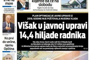 Naslovna strana "Vijesti" za 7. maj 2024.