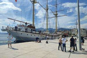 A sailing ship sailed into Tivat after refitting: "Our Adriatic...