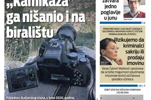 Naslovna strana "Vijesti" za 15. maj 2024.