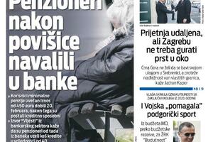 Naslovna strana "Vijesti" za 16. maj 2024.