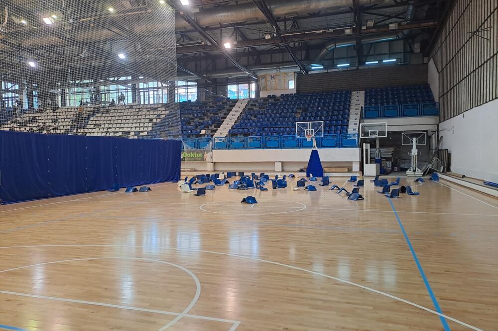 Hala u Nikšiću nakon "upada" najvatrenijih navijača Budućnosti, Foto: Privatna arhiva