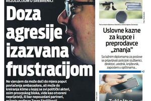 Naslovna strana "Vijesti" za nedjelju 19. maj