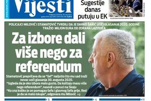 Naslovna strana "Vijesti" za 30. maj
