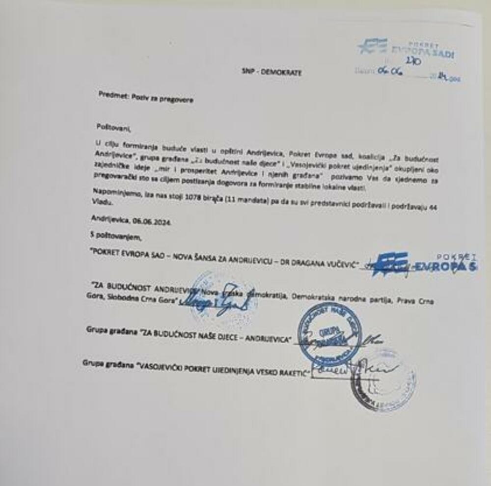 poziv za pregovore SNP i Demokrate