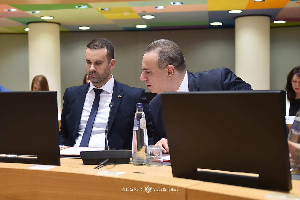 Predsjednik Vlade Crne Gore Milojko Spajić i Ivanović danas na Međuvladinoj konferenciji u Briselu, Foto: Vlada Crne Gore