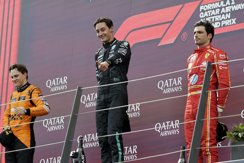 Rasel, Noris i Sainc na podijumu, Foto: Reuters