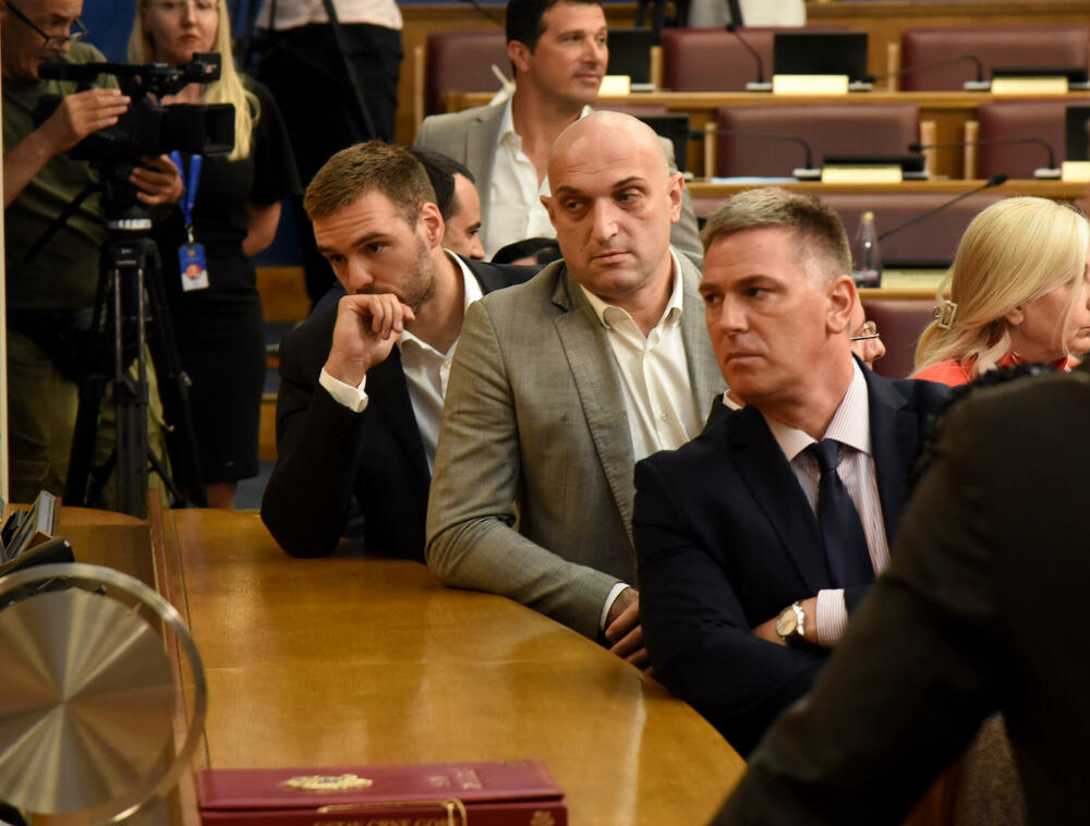 <p>Mandić je pokušao da održi Skupštinu, ali poslanici DPS-a ne dozvoljavaju</p>