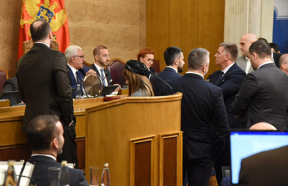 <p>Mandić je pokušao da održi Skupštinu, ali poslanici DPS-a ne dozvoljavaju</p>