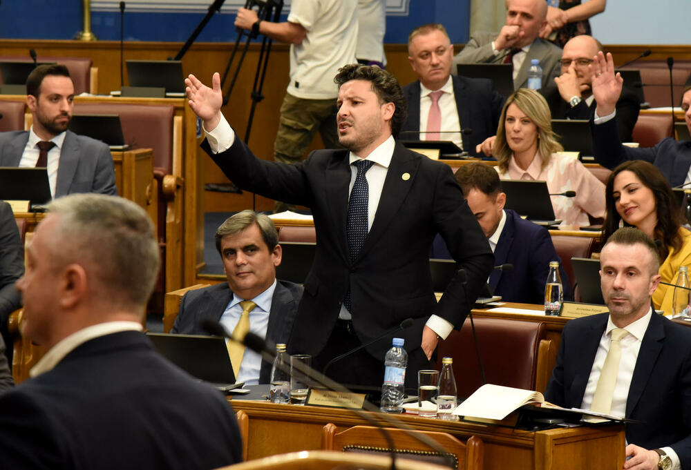 <p>Mandić je pokušao da održi Skupštinu, ali poslanici DPS-a ne dozvoljavaju</p>