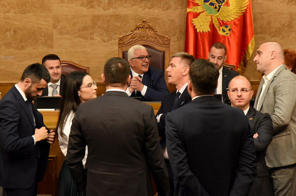 <p>Mandić je pokušao da održi Skupštinu, ali poslanici DPS-a ne dozvoljavaju</p>