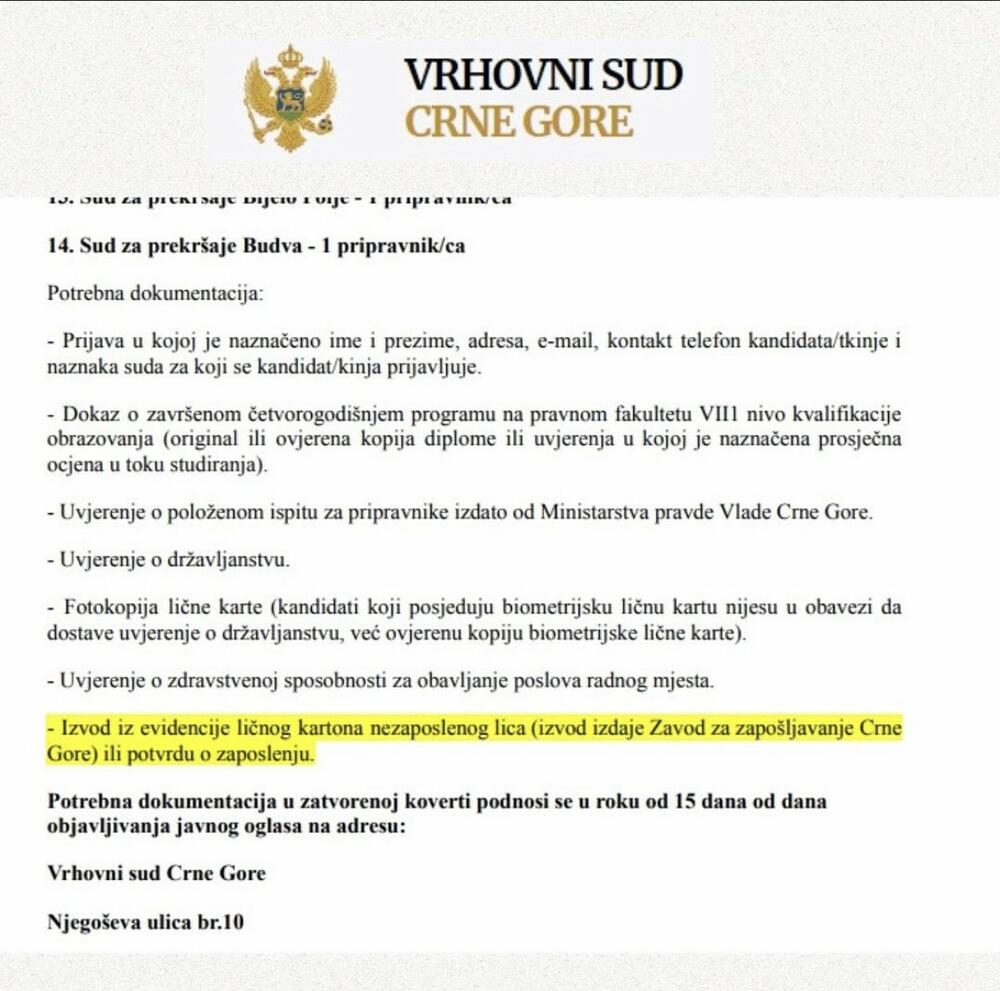 Vrhovni sud Crne Gore