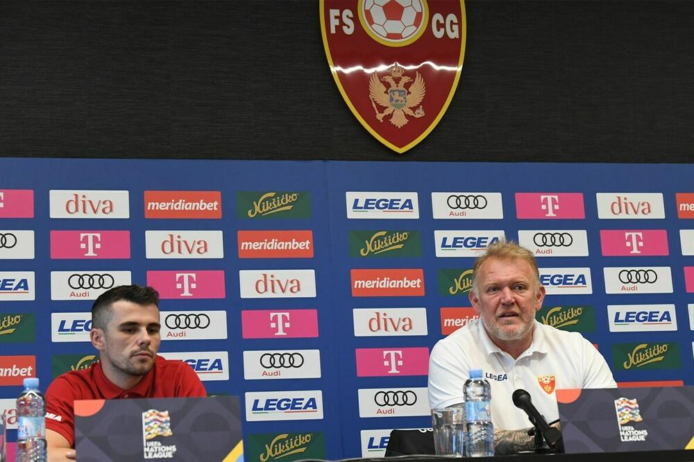 Vladimir Jovović i Robert Prosinečki juče na pres konferenciji, Foto: FSCG