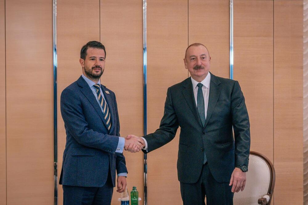 Milatović i Alijev, Foto: Kancelarija za odnose s javnošću predsjednika Crne Gore