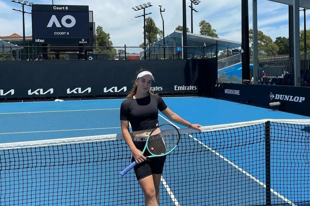 Dankao Kovinić tokom treninga u Melburnu, Foto: Danka Kovinić/Instagram