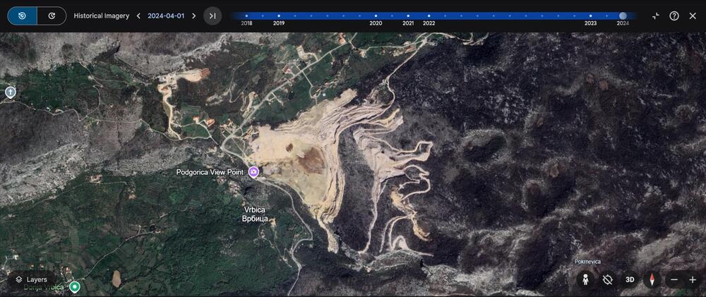 Snimak sa servisa Google Earth iz aprila 2024. godine