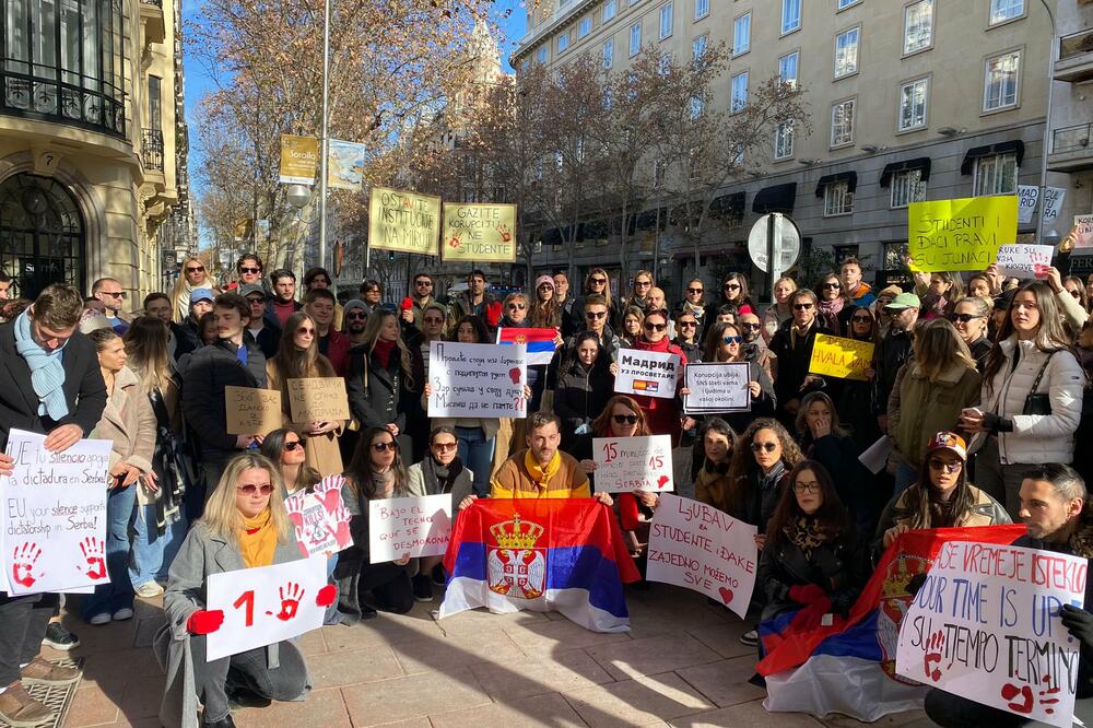 Sa protesta u Madridu, Foto: X/@Svice_dijaspora