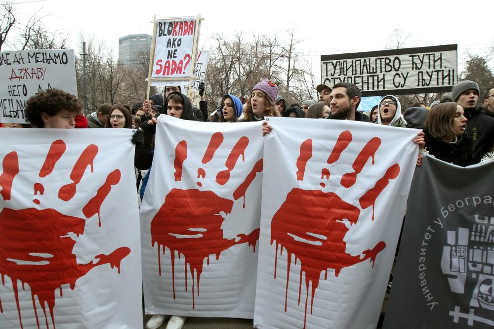 Detalj sa protesta u Srbiji, Foto: Beta/Milan Obradović