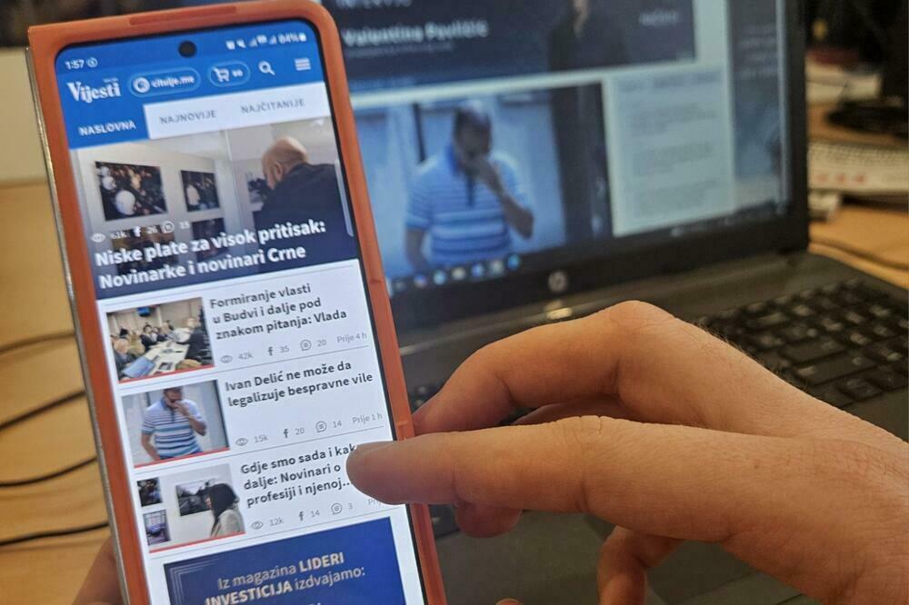 Portal Vijesti je ubjedljivo prvi po posjećenosti, Foto: Vijesti online