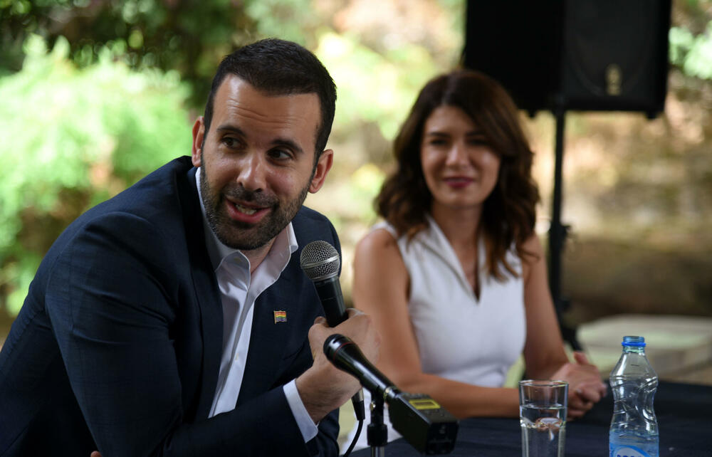 Spajić i Jokić na skupu o pravima LGBT u junu 2021.