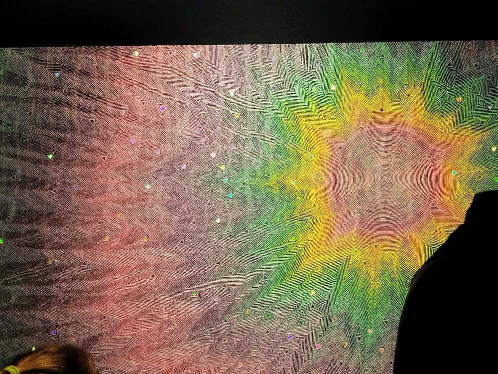 <p>Izložba u Perjaničkom domu u Podgorici: "Njene slike su most između zvuka, geometrije i vječnog plesa svjetlosti i tame"</p>