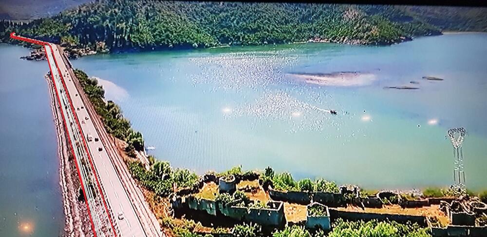 Šema trase na konstrukciji na nasipu