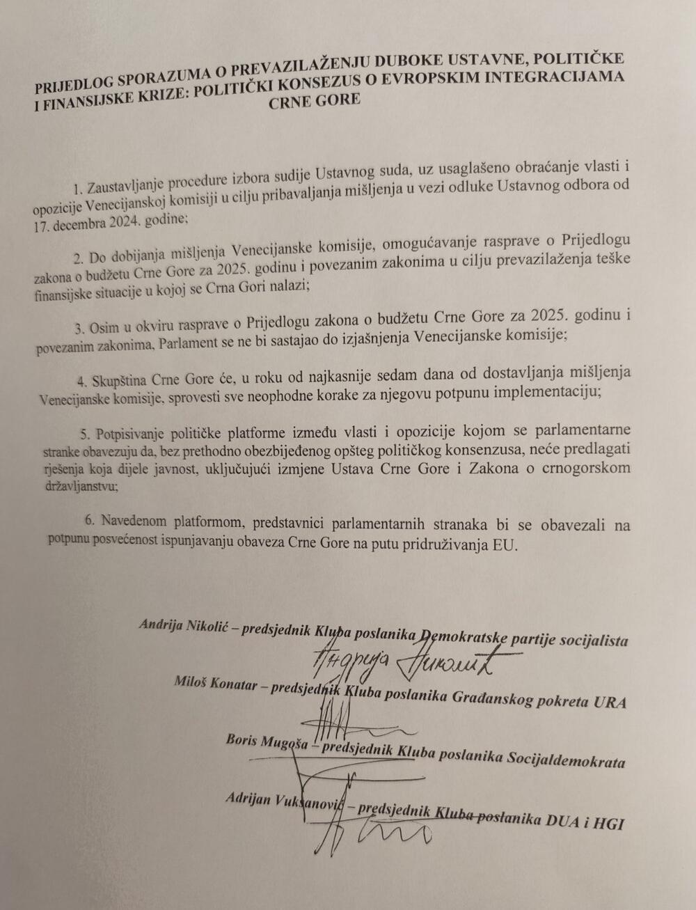 predlog sporazuma opozicije