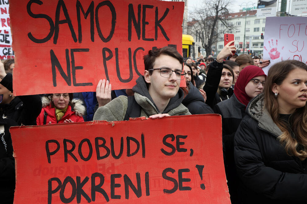 Sa protesta u Sarajevu, Foto: Rojters