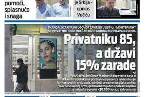 Naslovna strana "Vijesti" za 18. februar 2025.