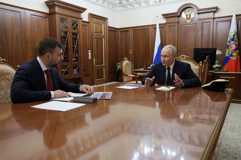 Denis Pušilin i Vladimir Putin u Moskvi