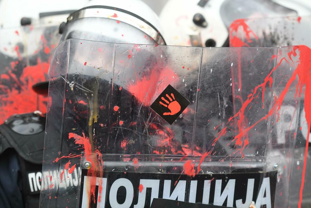 <p>Na protest je pozvala ujedinjena novosadska opozicija, čiji su odbornici pokušali da uđu u zgradu skupštine, ali ih je policija grubo fizički odgurivala</p>