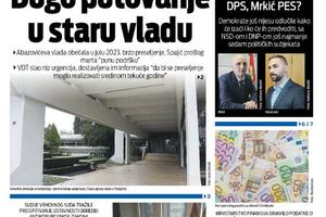 Naslovna strana "Vijesti" za 1. mart 2025.