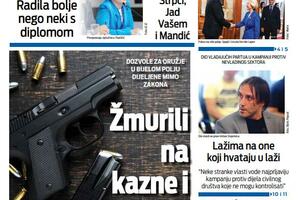 Naslovna strana "Vijesti" za 4. mart 2025.