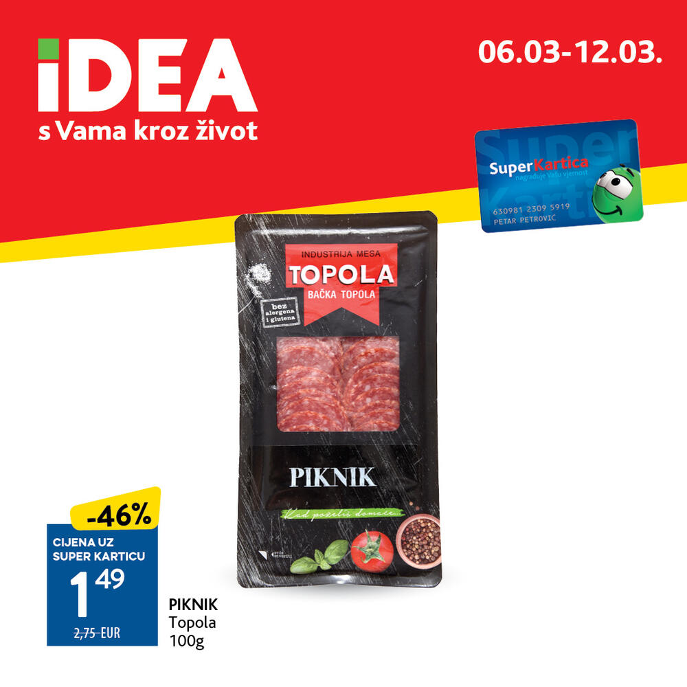 <p>Prelistajte <a href="https://catalog.idea.co.me/mart-2025/redovna-akcija-0603-1203/"><strong>novi IDEA katalog</strong> </a>i uvjerite se da vas u IDEA prodavnicama očekuje bogata ponuda pažljivo biranih namirnica po sniženim cijenama.</p>