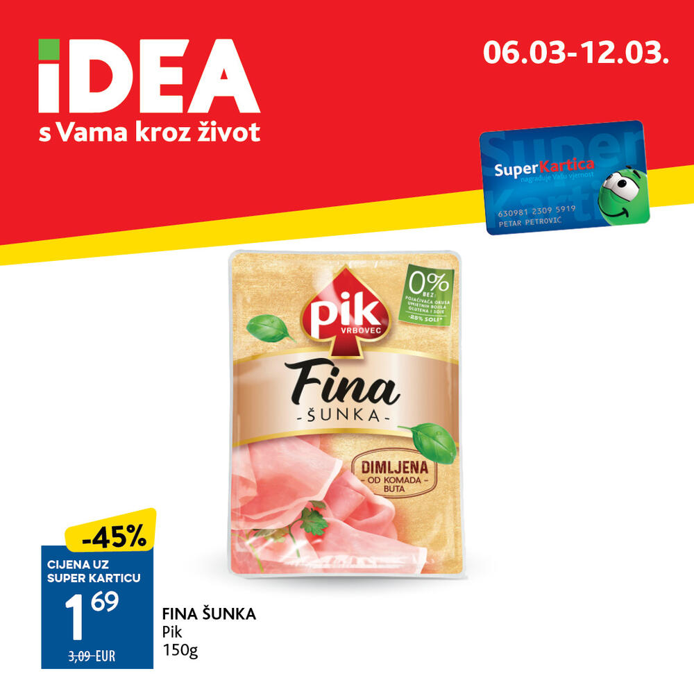 <p>Prelistajte <a href="https://catalog.idea.co.me/mart-2025/redovna-akcija-0603-1203/"><strong>novi IDEA katalog</strong> </a>i uvjerite se da vas u IDEA prodavnicama očekuje bogata ponuda pažljivo biranih namirnica po sniženim cijenama.</p>