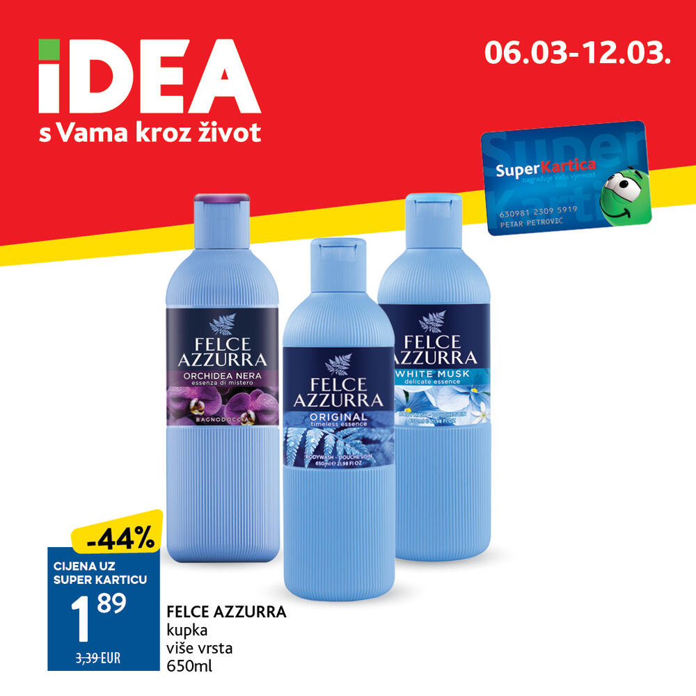 <p>Prelistajte <a href="https://catalog.idea.co.me/mart-2025/redovna-akcija-0603-1203/"><strong>novi IDEA katalog</strong> </a>i uvjerite se da vas u IDEA prodavnicama očekuje bogata ponuda pažljivo biranih namirnica po sniženim cijenama.</p>